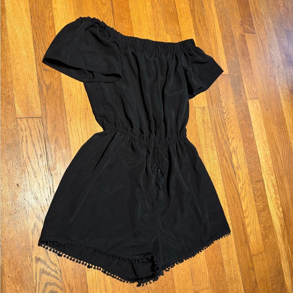 Black Off-Shoulder Romper